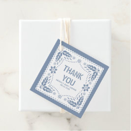 Dusty blue papel picado Danke You Baby Boy Shower Geschenkanhänger