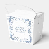 Dusty blue papel picado Danke You Baby Boy Shower Geschenkschachtel (Rückseite)