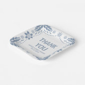 Dusty blue papel picado Danke You Baby Boy Shower Pappteller (Gewinkelt)