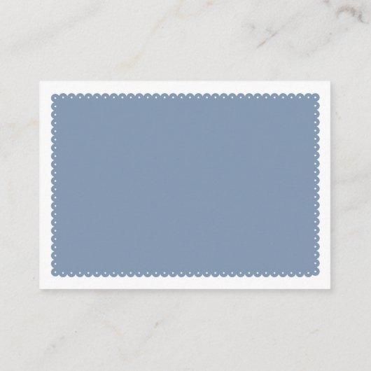 Dusty blue papel picado Kinderdusche Windelwindung Begleitkarte (Rückseite)