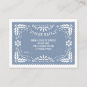 Dusty blue papel picado Kinderdusche Windelwindung Begleitkarte (Vorderseite)