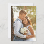 Dusty Blue Party Only Wedding Foto Gerade verheira Einladung (Rückseite)