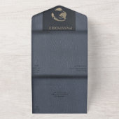 Dusty Blue Passport Style All in One All In One Einladung (Außenbereich)