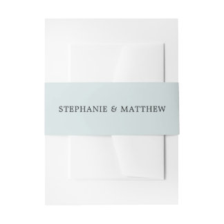Dusty Blue Pastel Elegant Wedding Einladungsbanderole