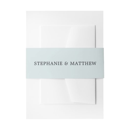 Dusty Blue Pastel Elegant Wedding Einladungsbanderole (Vorderseite Beispiel)