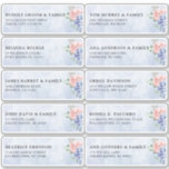Dusty Blue Pastel hydrangea Gastname Anschrift Aufkleber<br><div class="desc">Moderne Hochzeitsgast-Adresse mit hellblauen / staubblauen Hydrangeas in Aquarellblau mit Pastellrosa , Rose, Pfirsich, Rosen, Bäume, Salbei Eukalyptus-Blätter, Ästen und Blättern. Sanfte und verträumte romantische Farbtöne Frühjahr Wasserfarben Blumen Designs zu Ihrem Thema Hochzeit. Weitere passende Designs und Variationen finden Sie in meinem "Blitzweddingpaperie" Shop. Und zögern Sie nicht, mich für...</div>