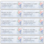 Dusty Blue Pastel hydrangea Gastname Anschrift Aufkleber (Vorderseite)