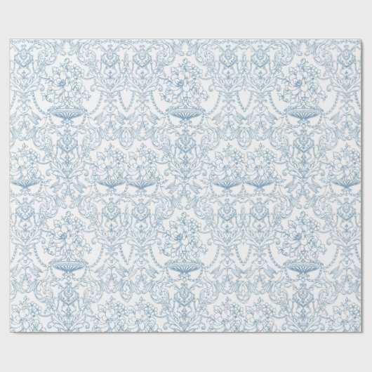 Dusty Blue Pattern Geschenkpapier (Flach)