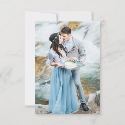 Dusty Blue Peach Blush Botanisches Brautparty Dankeskarte (Rückseite)