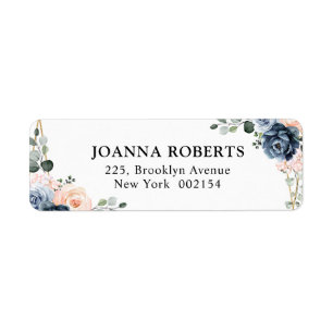 Dusty Blue Peach Blush Geometric Floral Wedding La