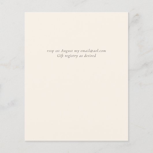 Dusty Blue Peach BOHO Einladung Hochzeit (Rückseite)