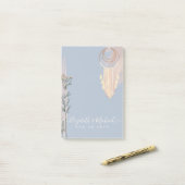 Dusty Blue Peach Boho Wedding Post-it Klebezettel (Auf Schreibtisch)