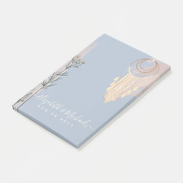 Dusty Blue Peach Boho Wedding Post-it Klebezettel