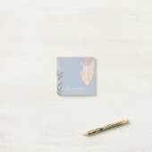 Dusty Blue Peach Boho Wedding Post-it Klebezettel (Auf Schreibtisch)