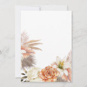 Dusty Blue Peach Floral Boho Wedding Save The Date (Rückseite)