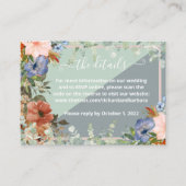 Dusty Blue Peach Green Wedding Begleitkarte (Vorderseite)