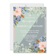 Dusty Blue Peach Green Wedding