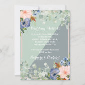 Dusty Blue Peach Green Wedding Einladung (Rückseite)