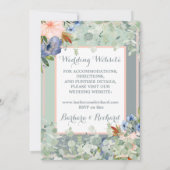 Dusty Blue Peach Green Wedding Einladung (Rückseite)