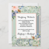 Dusty Blue Peach Green Wedding Einladung (Rückseite)