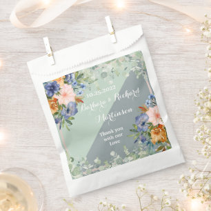 Dusty Blue Peach Green Wedding Geschenktütchen