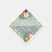 Dusty Blue Peach Green Wedding Serviette (Ecke)
