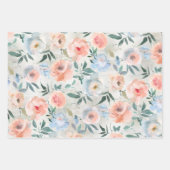 Dusty Blue & Peach Pink Peony Garden Geschenkpapier Set (Vorderseite 2)