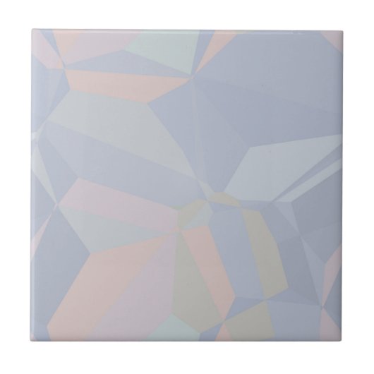 Dusty Blue & Peach Seamless Polygons Fliese (Vorderseite)