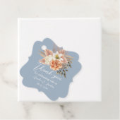 Dusty Blue Peach Wedding Vielen Dank Geschenkanhänger (Beispiel)
