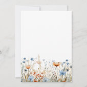 Dusty Blue Peach Wildblumen 21. Geburtstag Einladung (Rückseite)