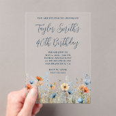 Dusty Blue Peach Wildblumen 40. Acryleinladungen (Insitu (Handheld))