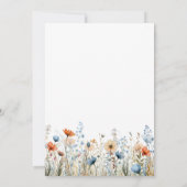 Dusty Blue Peach Wildblumen 40. Einladung (Rückseite)