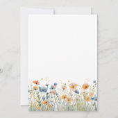 Dusty Blue Peach Wildblumen 50. Geburtstag Einladung (Rückseite)