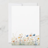 Dusty Blue Peach Wildblumen 75. Geburtstag Einladung (Rückseite)