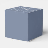 Dusty Blue Peacock Blüh Gastgeschenk Hochzeit Box Geschenkschachtel (Rückseite)