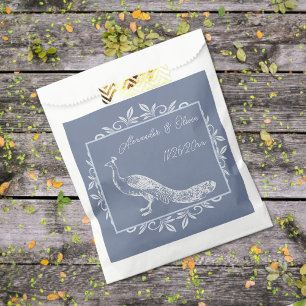 Dusty Blue Peacock Geblüht Gastgeschenk Hochzeit B Geschenktütchen