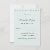 Dusty Blue Pearl Christian Wedding RSVP Card (Vorderseite)