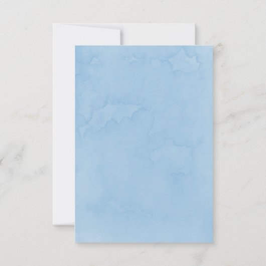 Dusty Blue Peonies Boy Baby Shower Dankeskarte (Rückseite)