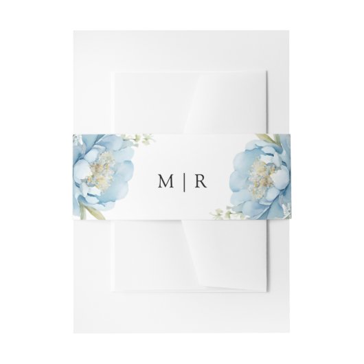 Dusty Blue Peony Einladungsbanderole (Vorderseite Beispiel)