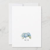 Dusty Blue Peony Elegant Wedding Save the Date Einladung (Rückseite)