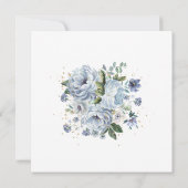 Dusty Blue Peony Floral 80. Geburtstag Einladung (Rückseite)
