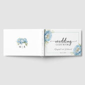 Dusty Blue Peony Floral Wedding Gästebuch (Voll)