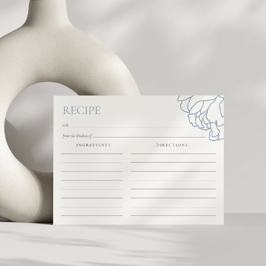 Dusty Blue Peony Garden Brautparty Rezept Karte