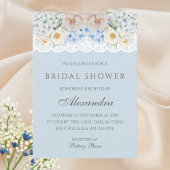 Dusty Blue Peony Hydrangea Brautparty Einladung