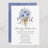 Dusty Blue Peony Ice Cream Cone Brautparty Invi Einladung (Vorne/Hinten)