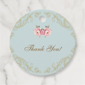 Dusty Blue Peony Vintag Brautparty Vielen Dank Geschenkanhänger (Vorderseite)