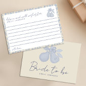 Dusty Blue Perfect Pear Brautparty Advice Cards Einladung