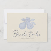 Dusty Blue Perfect Pear Brautparty Advice Cards Einladung (Rückseite)