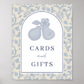 Dusty Blue Perfect Pear Brautparty Cards & Gift Poster (Vorne)