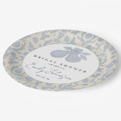 Dusty Blue Perfect Pear Brautparty Dinner Plate Pappteller (Schrägansicht)